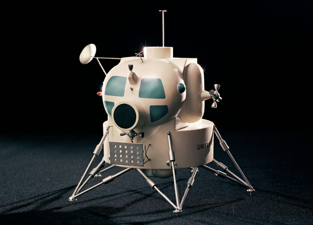 Grumman’s 1962 Proposed Lunar Excursion Module model. (Credit: Time & Life Pictures)
